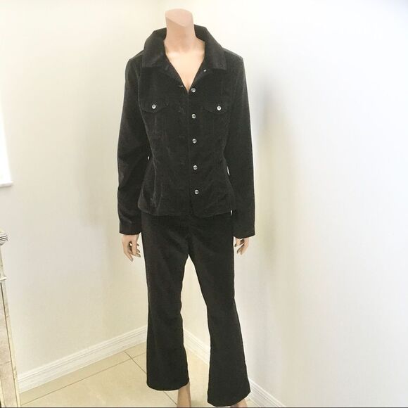 Faconnable black velvet classic jacket pant set 10 - Picture 2 of 15